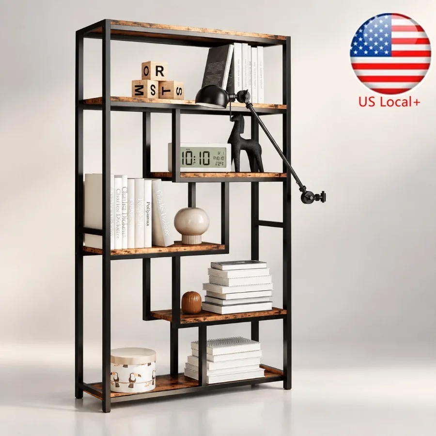 Bookshelf - Bücherregale mit 6 Ebenen, robuste Industrie-Regale