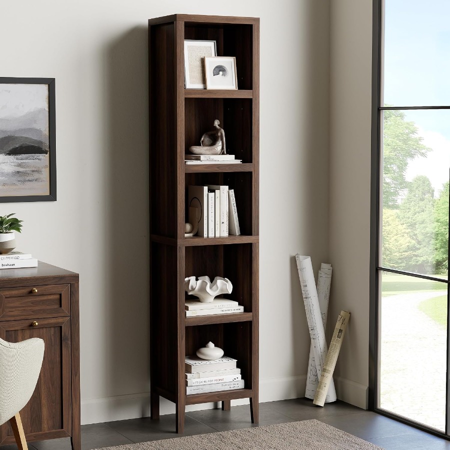 Bookshelf - 71 cm hohes, schmales Bücherregal, 5-stöckiges