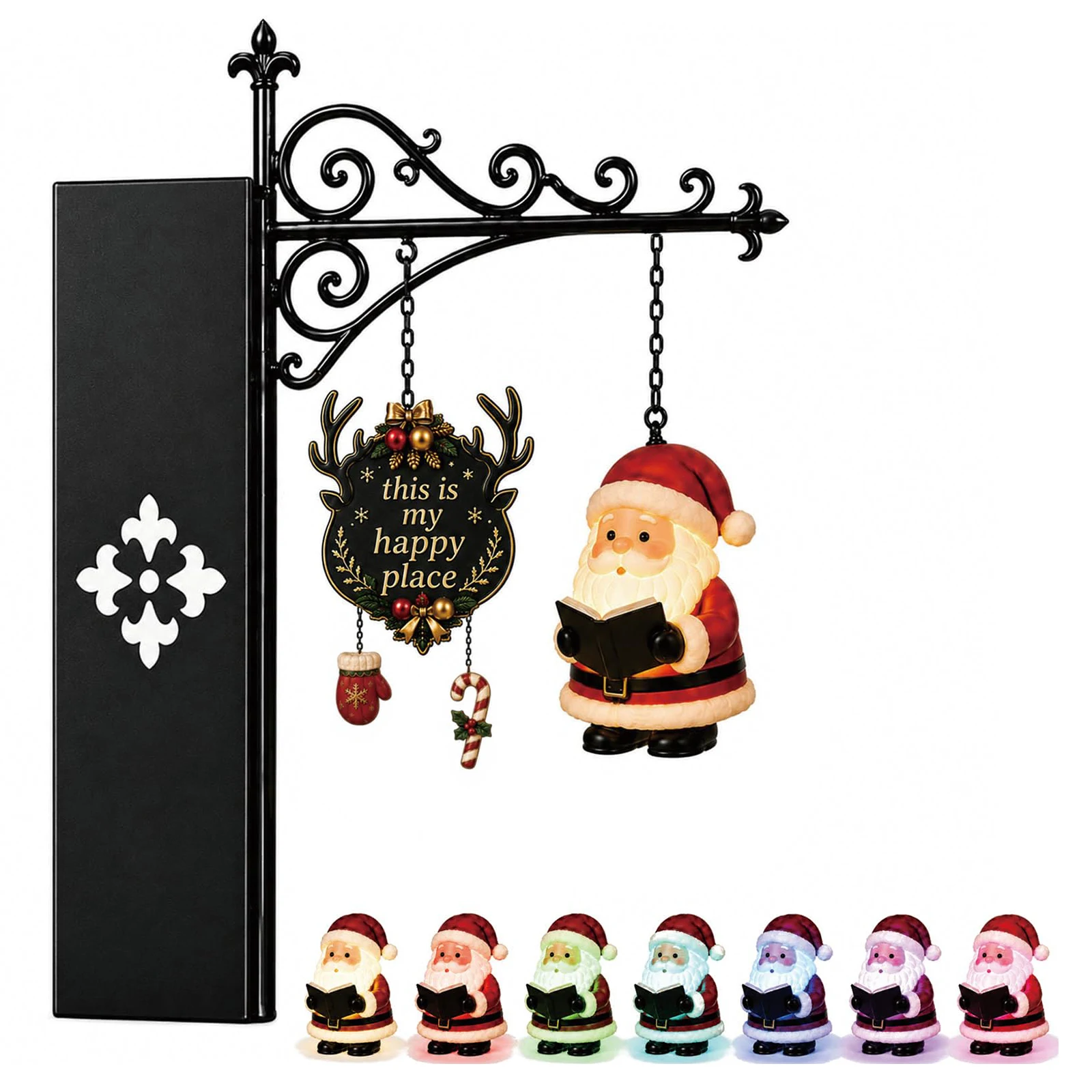 Bookshelf - LED-Bücherregal Weihnachtsmann Weihnachtsfigur Warmes Leuchten Nachtlicht