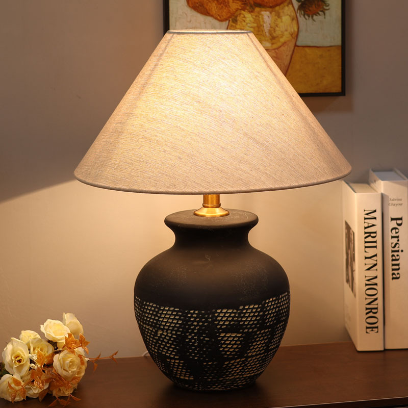 Desk Lamp - Neue Nachttischlampe im chinesischen Wabi-Stil, Keramik,