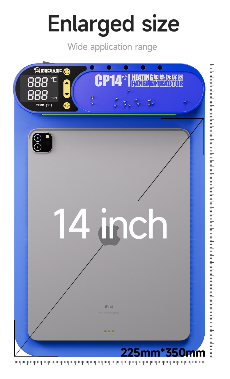 Partition Screen Divider - MECHANIC CP14 LCD-Bildschirmtrenner mit LED-Stauberkennungslicht, Bildschirmheizkissen