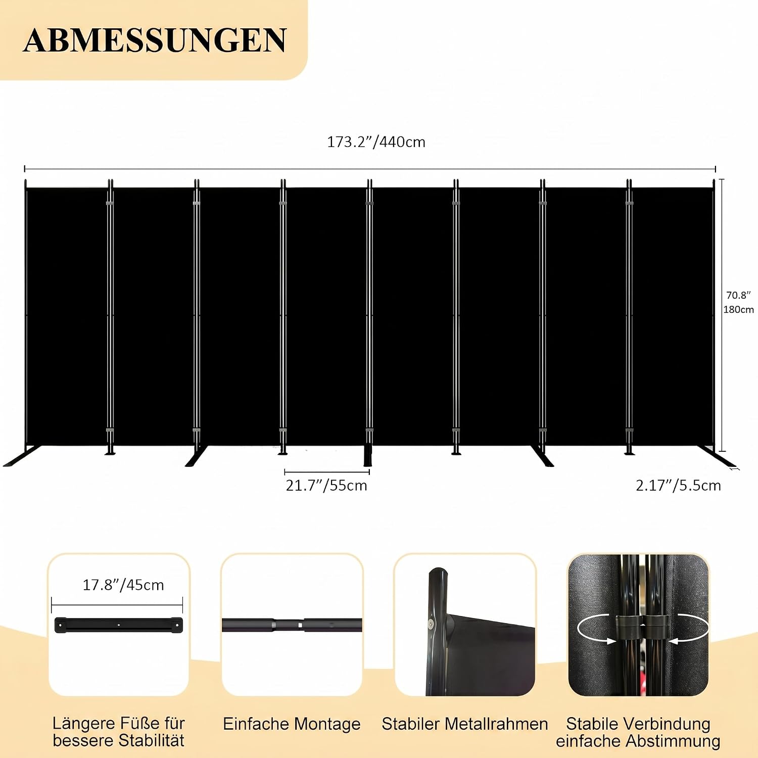 8-teiliger Faltbarer Raumteile – Partition Screen Divider Bewertung und Preis