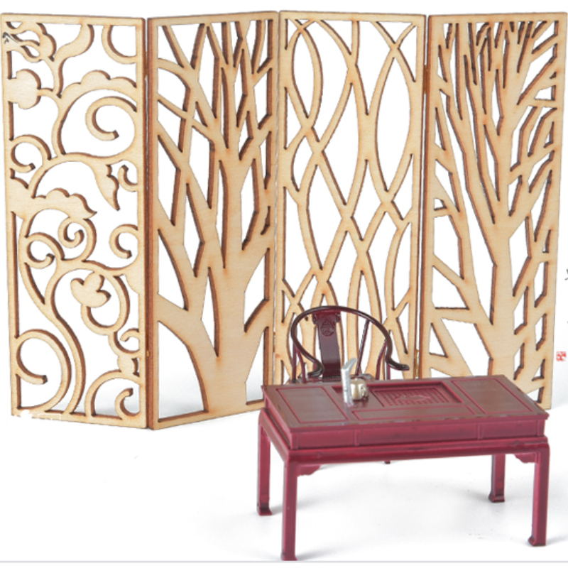 4-teiliger Holz-Miniatur-Raumt – Partition Screen Divider Bewertung und Preis