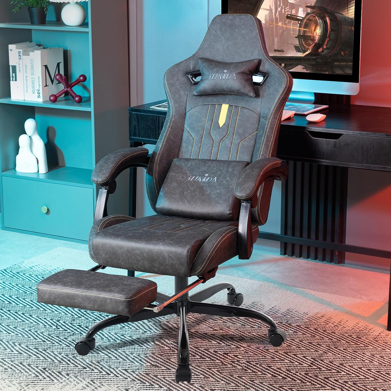 Gaming-Stuhl mit Fußstütze, er – Office Chair Cushion Bewertung und Preis