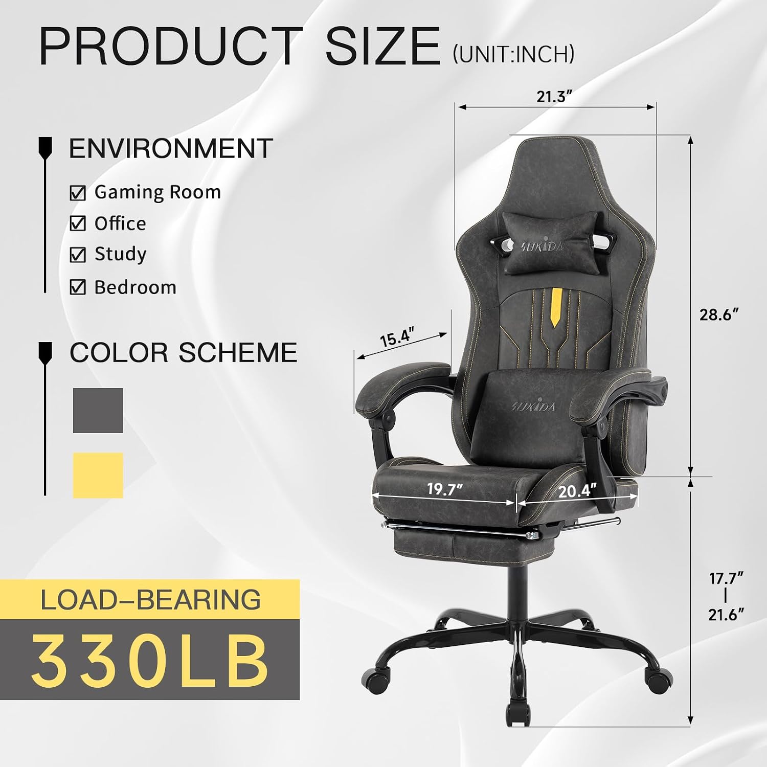 Gaming-Stuhl mit Fußstütze, er – Office Chair Cushion Bewertung und Preis