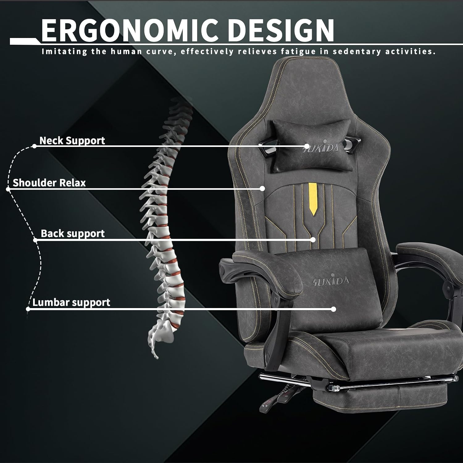 Gaming-Stuhl mit Fußstütze, er – Office Chair Cushion Bewertung und Preis