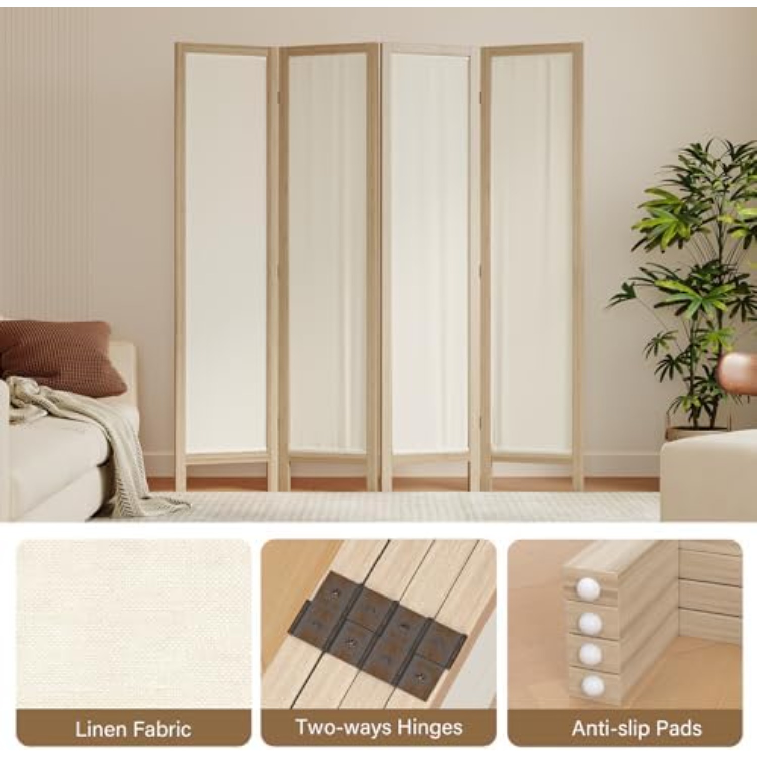 Leinen-Raumteiler Sichtschutz, – Partition Screen Divider Bewertung und Preis